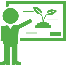 Clipart of a professor teaching about the environment