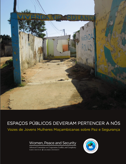 Cover of "Espaços Públicos Deveriam Pertencer a Nós: Vozes de Jovens Mulheres Moçambicanas sobre Paz e Segurança" Portuguese Report