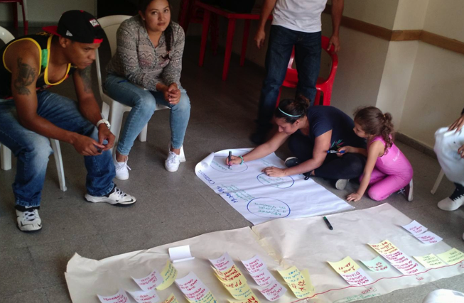 Workshop with youth community leaders in Medellin, Colombia.
